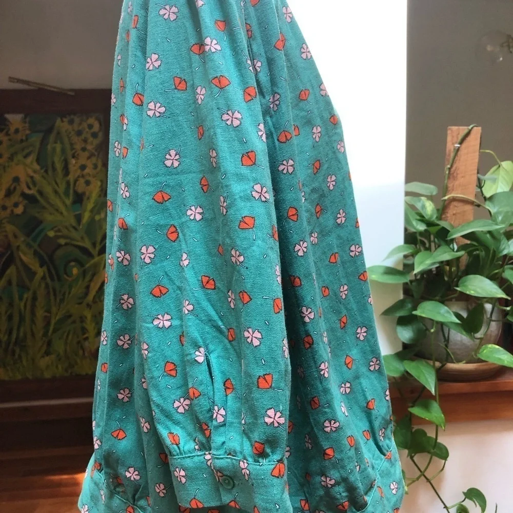 a.n.a Floral Linen Wrap Top - Picture 4 of 5